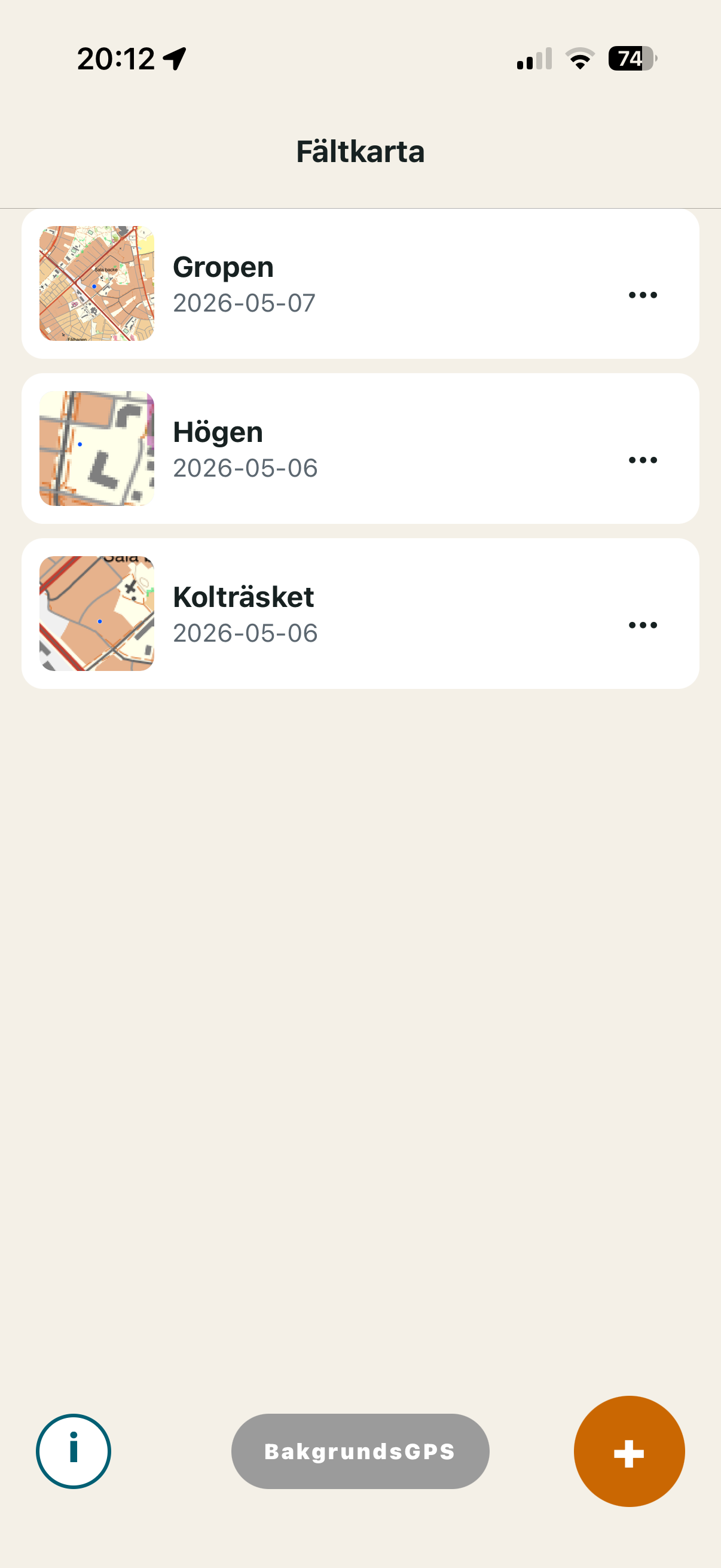 Skärmbild huvudmeny